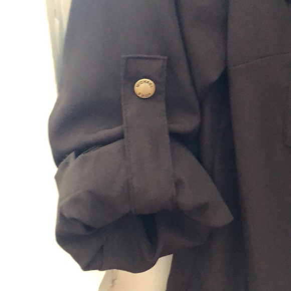 Michael Kors Dark Brown Zip-Up Blouse - Picture 7 of 8